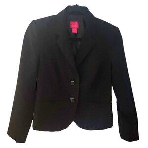 Black Stretch Blazer Womens Size 4 212 Collection 2 Button Jacket